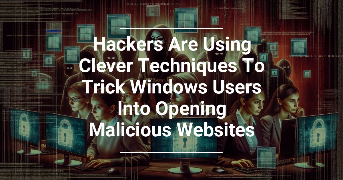 Hackers Use Techniques To Trick Windows Users to Open Malicious Websites